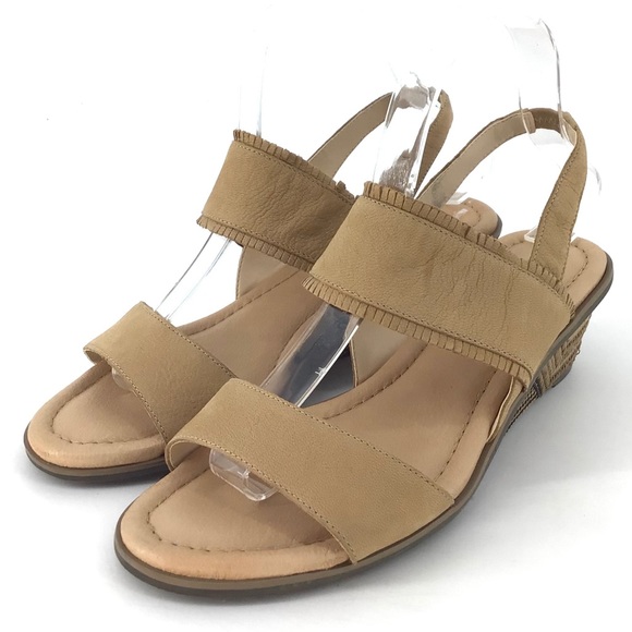 Dr. Scholl's Shoes - NEW Dr Scholl's Gilles Tan Leather Wedge Sandal